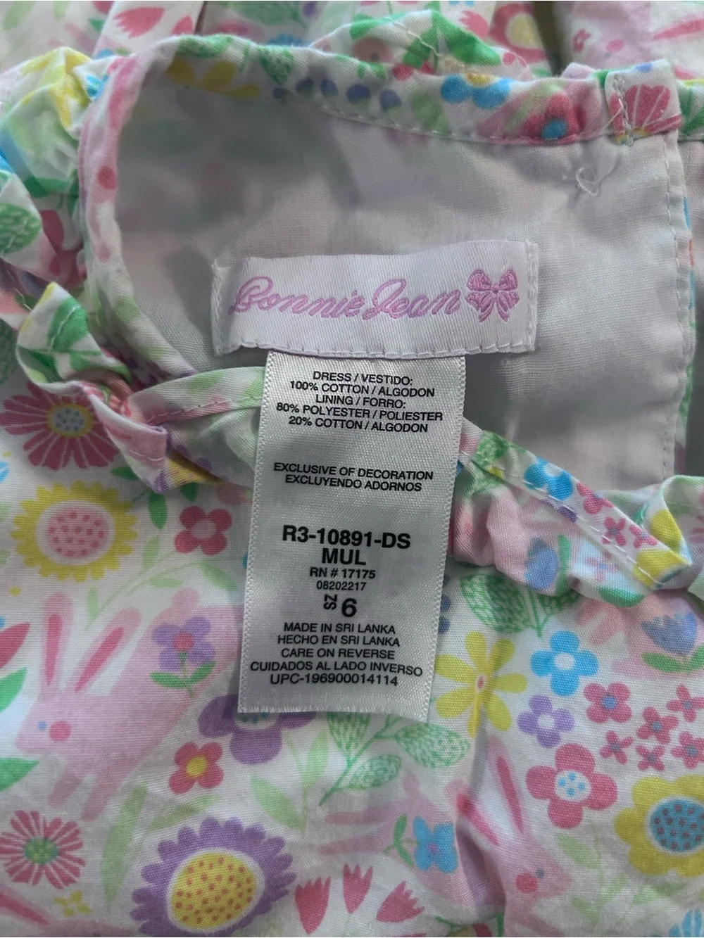 Bonnie Jean Girls Ruffle Sundress in Pastel Color Embroidered Waist    Size 6